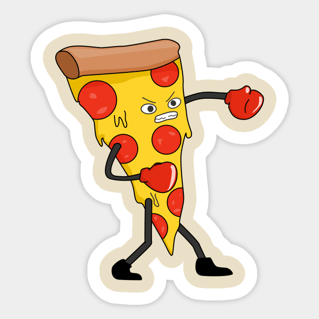 Boxing Pizza Cute Funny Foodie Shirt Laugh Joke Food Hungry Snack Gift Sarcastic Happy Fun Introvert Awkward Geek Hipster Silly Inspirational Motivational Birthday Present Sticker by EpsilonEridani